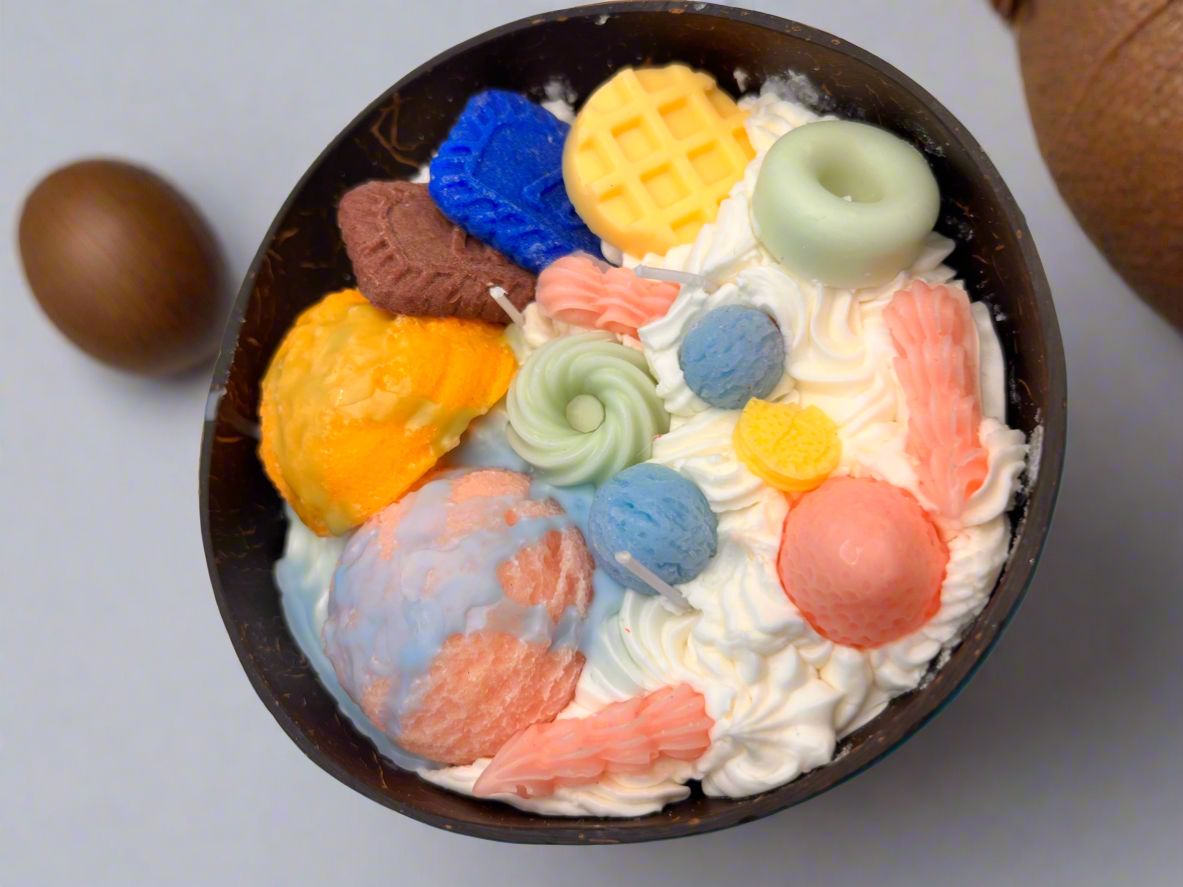 Whipped Dessert Dream Coconut Shell Candle