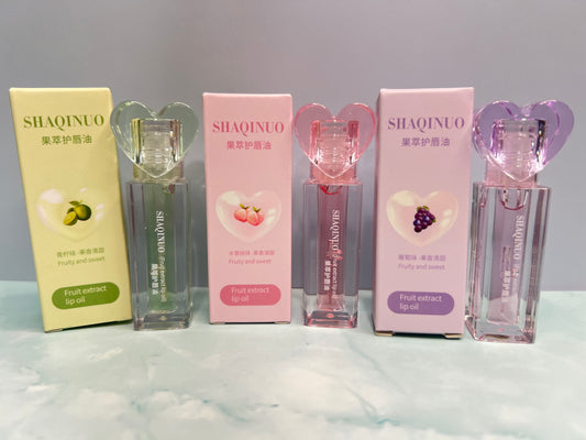 Three flavor heart shape lipgloss